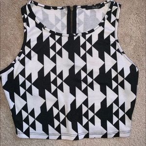 Geometric Pattern Crop Top